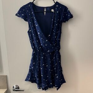 Blue Rain Midnight Star Wrap Romper